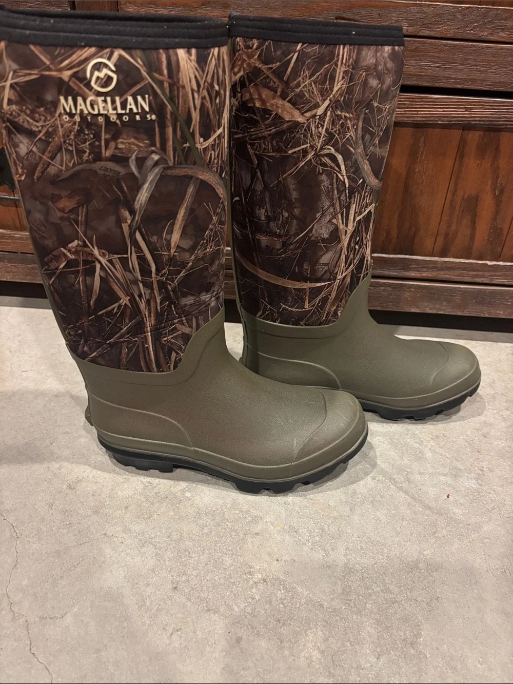 Magellan Outdoors Olive Green and Brown Camo Men's Waterproof Boots